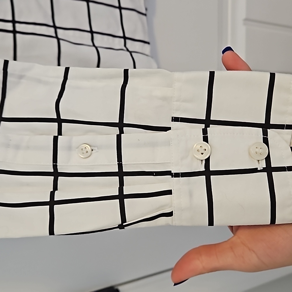 J.Crew button down Size XS Window Pane Pattern - Picture 5 of 7